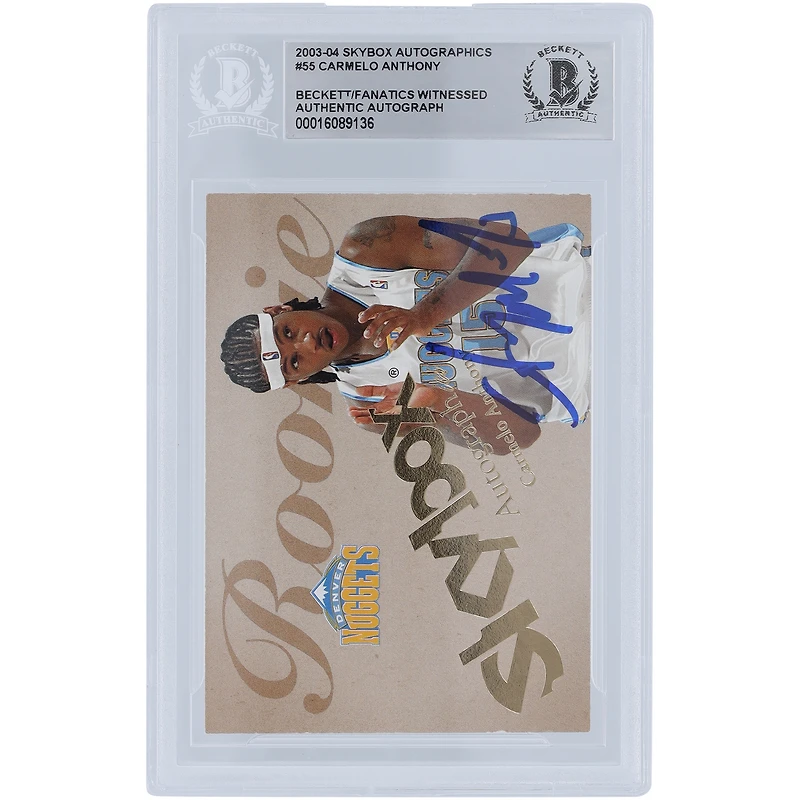Limited Edition of 1500 Rookie Card: Carmelo Anthony Denver Nuggets Autographed 2003-04 Fleer Skybox Beckett Fanatics Witnessed Authenticated