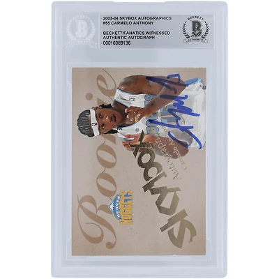 Limited Edition of 1500 Rookie Card: Carmelo Anthony Denver Nuggets Autographed 2003-04 Fleer Skybox Beckett Fanatics Witnessed Authenticated