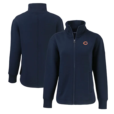 Women's Cutter & Buck  Navy Chicago Bears Roam Eco Recycled Full-Zip Jacket