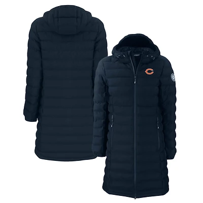 Women's Cutter & Buck Navy Chicago Bears Mission Ridge Repreve Eco Insulated Long Full-Zip Puffer Jacket