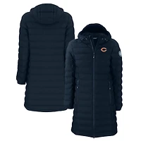 Women's Cutter & Buck  Navy Chicago Bears Mission Ridge Repreve Eco Insulated Long Full-Zip Puffer Jacket