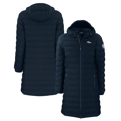 Women's Cutter & Buck Navy Denver Broncos Mission Ridge Repreve Eco Insulated Long Full-Zip Puffer Jacket