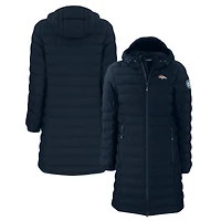 Women's Cutter & Buck  Navy Denver Broncos Mission Ridge Repreve Eco Insulated Long Full-Zip Puffer Jacket