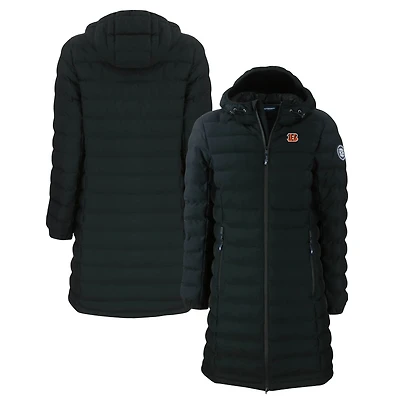 Women's Cutter & Buck  Black Cincinnati Bengals Mission Ridge Repreve Eco Insulated Long Full-Zip Puffer Jacket