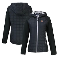 Women's Cutter & Buck  Black Cincinnati Bengals Rainier Primaloft Eco Full-Zip Hybrid Jacket