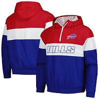 Men's New Era Royal Buffalo Bills 3rd Down Raglan Quarter-Zip Windbreaker Jacket