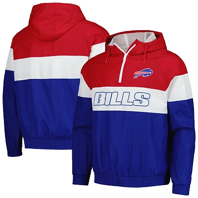 Men's New Era Royal Buffalo Bills 3rd Down Raglan Quarter-Zip Windbreaker Jacket