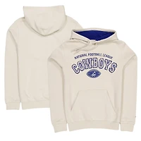 Men's New Era Cream Dallas Cowboys Historic 3rd Down Pullover Hoodie