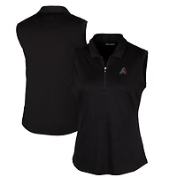 Women's Cutter & Buck  Black Arizona Diamondbacks Forge Stretch Sleeveless Polo