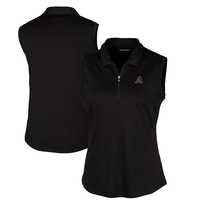 Women's Cutter & Buck  Black Arizona Diamondbacks Forge Stretch Sleeveless Polo