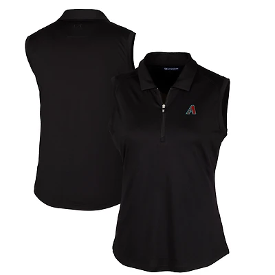 Women's Cutter & Buck  Black Arizona Diamondbacks Forge Stretch Sleeveless Polo