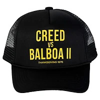 Unisex Contenders Clothing Black Rocky Rematch Of The Century Trucker Adjustable Hat