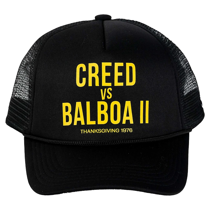 Unisex Contenders Clothing Black Rocky Rematch Of The Century Trucker Adjustable Hat