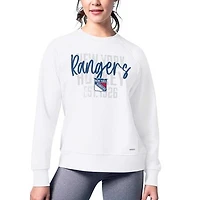 Women's MSX by Michael Strahan White New York Rangers Millie Raglan Pullover Sweatshirt