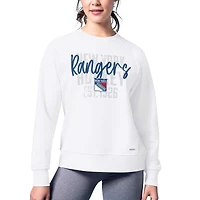 Women's MSX by Michael Strahan White New York Rangers Millie Raglan Pullover Sweatshirt