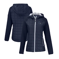 Women's Cutter & Buck Navy Houston Texans Helmet Logo Rainier Primaloft Eco Full-Zip Hybrid Jacket