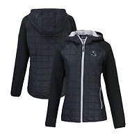 Women's Cutter & Buck Black New York Giants Helmet Logo Rainier Primaloft Eco Full-Zip Hybrid Jacket