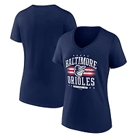 Women's Navy Baltimore Orioles Americana Team V-Neck T-Shirt