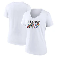 Women's White St. Louis Cardinals Love Wins V-Neck T-Shirt