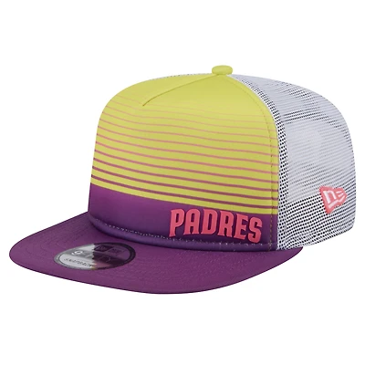 Men's New Era Purple San Diego Padres Neon Horizon A-Frame Trucker 9FIFTY Snapback Hat
