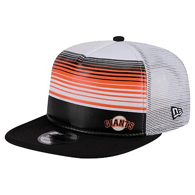 Men's New Era Black San Francisco Giants Team Horizon 9FIFTY A-Frame Trucker Snapback Hat