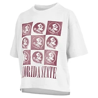 Women's Pressbox White Florida State Seminoles Motley Crew Andy Waist Length Oversized T-Shirt