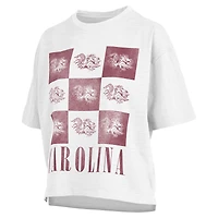 Women's Pressbox White South Carolina Gamecocks Motley Crew Andy Waist Length Oversized T-Shirt