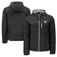 Men's Cutter & Buck  Black Chicago White Sox Cooperstown Collection Rainier Primaloft Eco Full-Zip Hooded Jacket