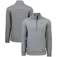 Men's Cutter & Buck  Gray Washington Nationals Roam Eco Recycled Quarter-Zip Pullover