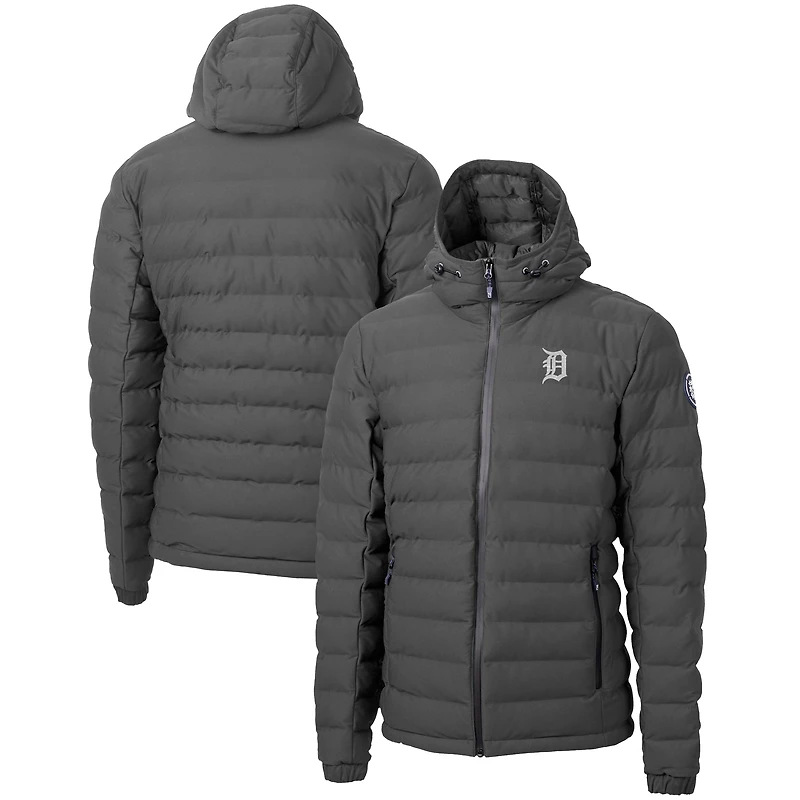 Men's Cutter & Buck  Gray Detroit Tigers Mission Ridge Repreve Eco Insulated Puffer Full-Zip Jacket