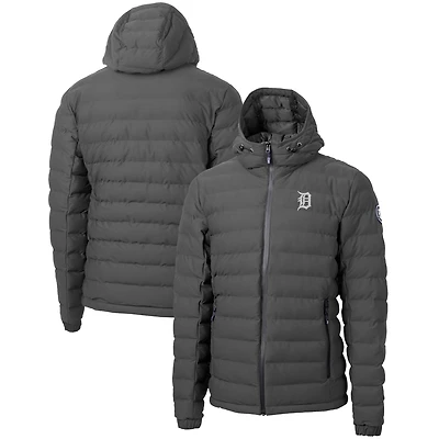 Men's Cutter & Buck  Gray Detroit Tigers Mission Ridge Repreve Eco Insulated Puffer Full-Zip Jacket