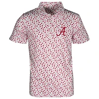 Youth Garb White Alabama Crimson Tide Earnest Allover Print Polo