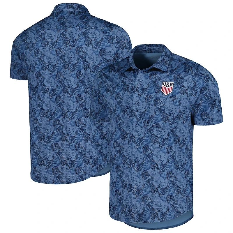 Men's Antigua Navy USMNT Resort Button-Up Shirt