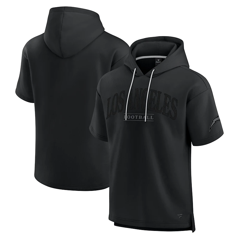 Unisex Fanatics Black Los Angeles Chargers Elements Ready Short Sleeve Pullover Hoodie