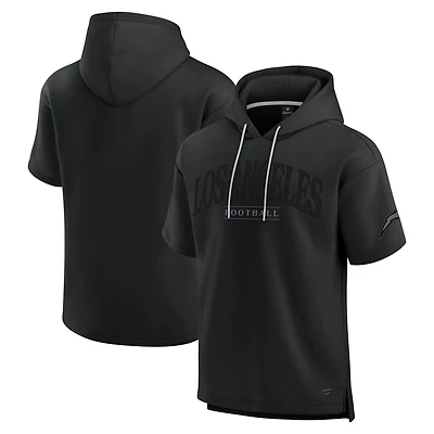 Unisex Fanatics Black Los Angeles Chargers Elements Ready Short Sleeve Pullover Hoodie