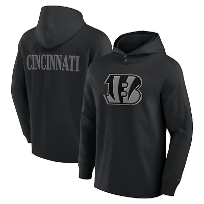 Men's Fanatics Black Cincinnati Bengals Elements Blaze Tri-Blend Long Sleeve Hoodie T-Shirt
