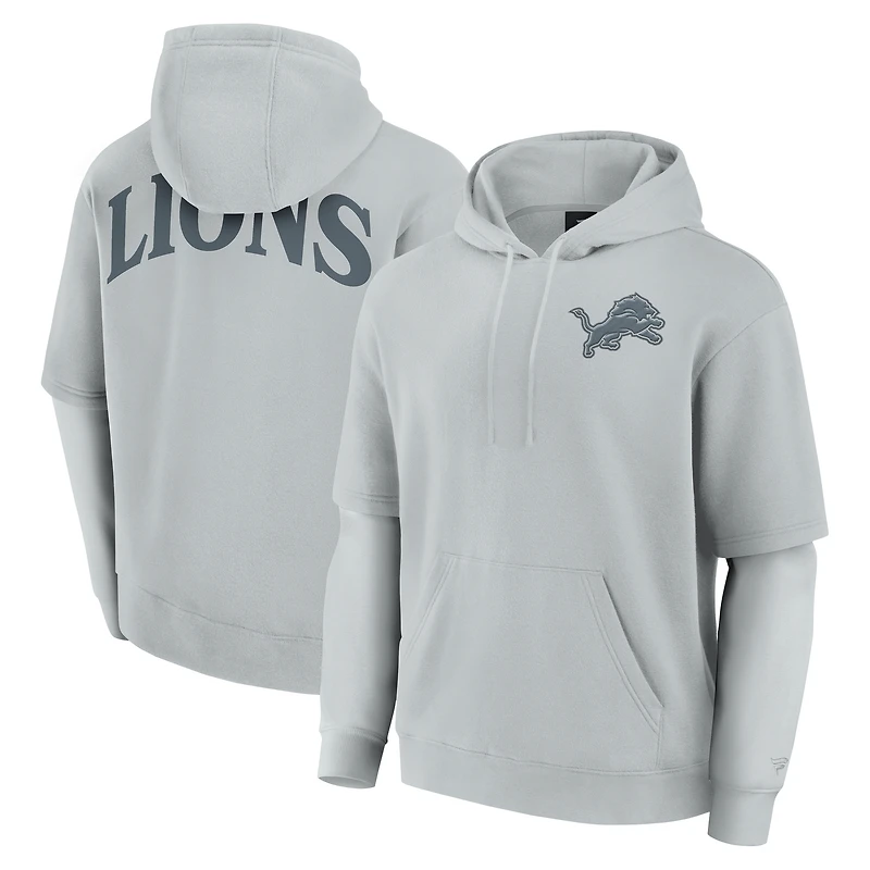 Unisex Fanatics Gray Detroit Lions Sleek Elements Pullover Hoodie