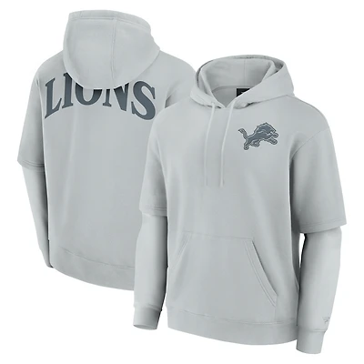 Unisex Fanatics Gray Detroit Lions Sleek Elements Pullover Hoodie