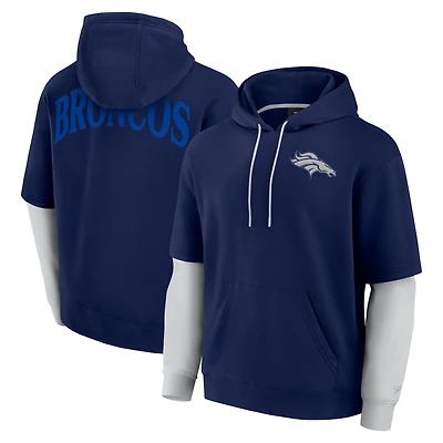 Unisex Fanatics Navy Denver Broncos Sleek Elements Pullover Hoodie