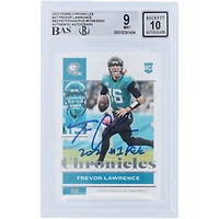 Trevor Lawrence Jacksonville Jaguars Autographed 2021 Panini Chronicles #47 Beckett Fanatics Witnessed Authenticated 9/10 Rookie Card with "2021 #1 Pick" Inscription
