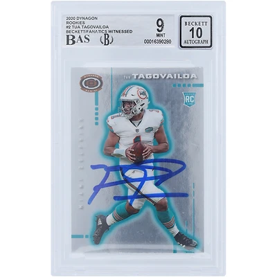 Tua Tagovailoa Miami Dolphins Autographed 2020 Panini Chronicles Dynagon #D-2 Beckett Fanatics Witnessed Authenticated 9/10 Rookie Card