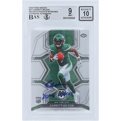Garrett Wilson New York Jets Autographed 2022 Panini Mosaic #311 Beckett Fanatics Witnessed Authenticated /10 Rookie Card with "2022 OROY" Inscription