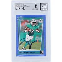 Jaylen Waddle Miami Dolphins Autographed 2021 Panini Donruss Rated Rookie Press Proof Blue #263 Beckett Fanatics Witnessed Authenticated 9/10 Rookie Card