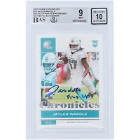 Jaylen Waddle Miami Dolphins Autographed 2021 Panini Chronicles #76 Beckett Fanatics Witnessed Authenticated 9/10 Rookie Card with "Fins Up" Inscription