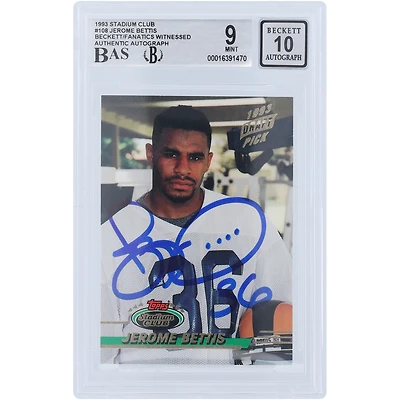 Jerome Bettis Los Angeles Rams Autographed 1993 Topps Stadium Club #108 Beckett Fanatics Witnessed Authenticated / Rookie Card