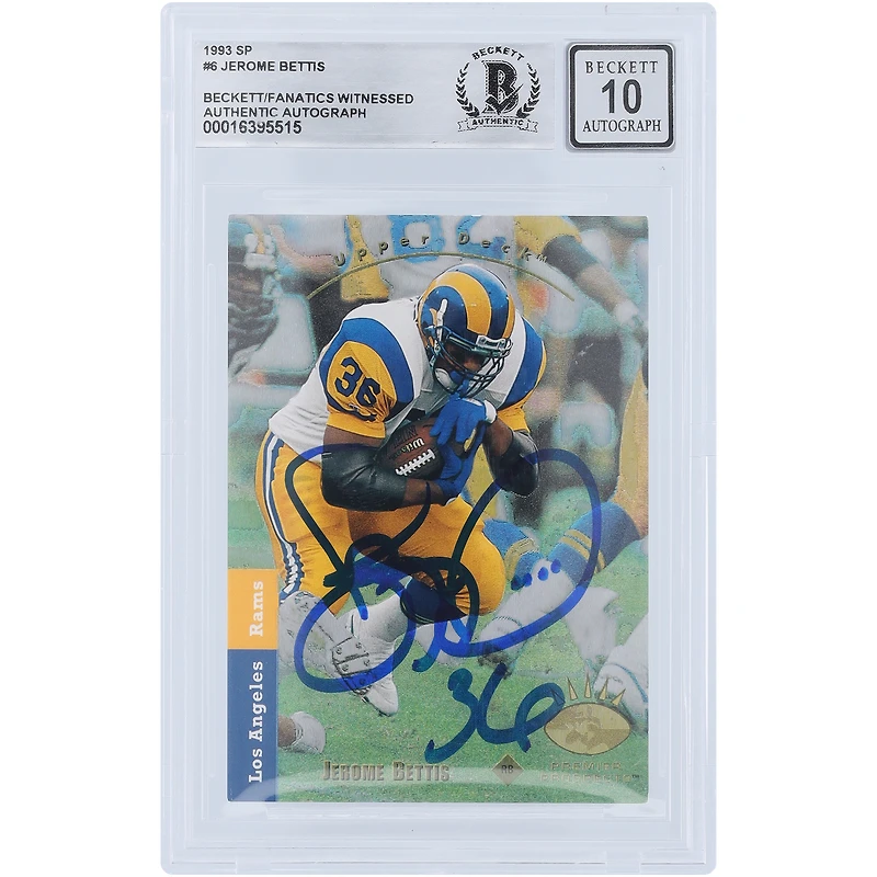 Jerome Bettis Los Angeles Rams Autographed 1993 Upper Deck SP #6 Beckett Fanatics Witnessed Authenticated 10 Rookie Card