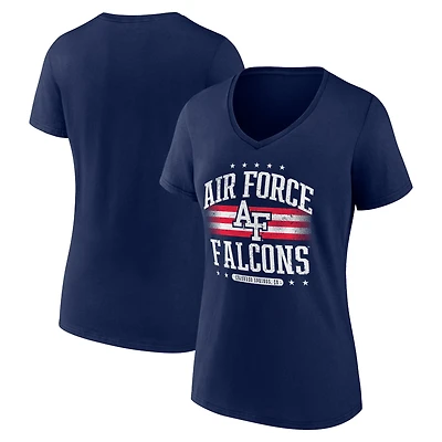 Women's Navy Air Force Falcons Americana Team V-Neck T-Shirt