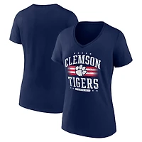 Women's Navy Clemson Tigers Americana Team V-Neck T-Shirt