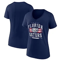Women's Navy Florida Gators Americana Team V-Neck T-Shirt