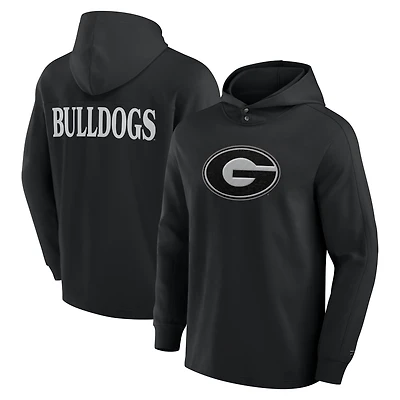Men's Fanatics Black Georgia Bulldogs Blaze Tri-Blend Pullover Hoodie
